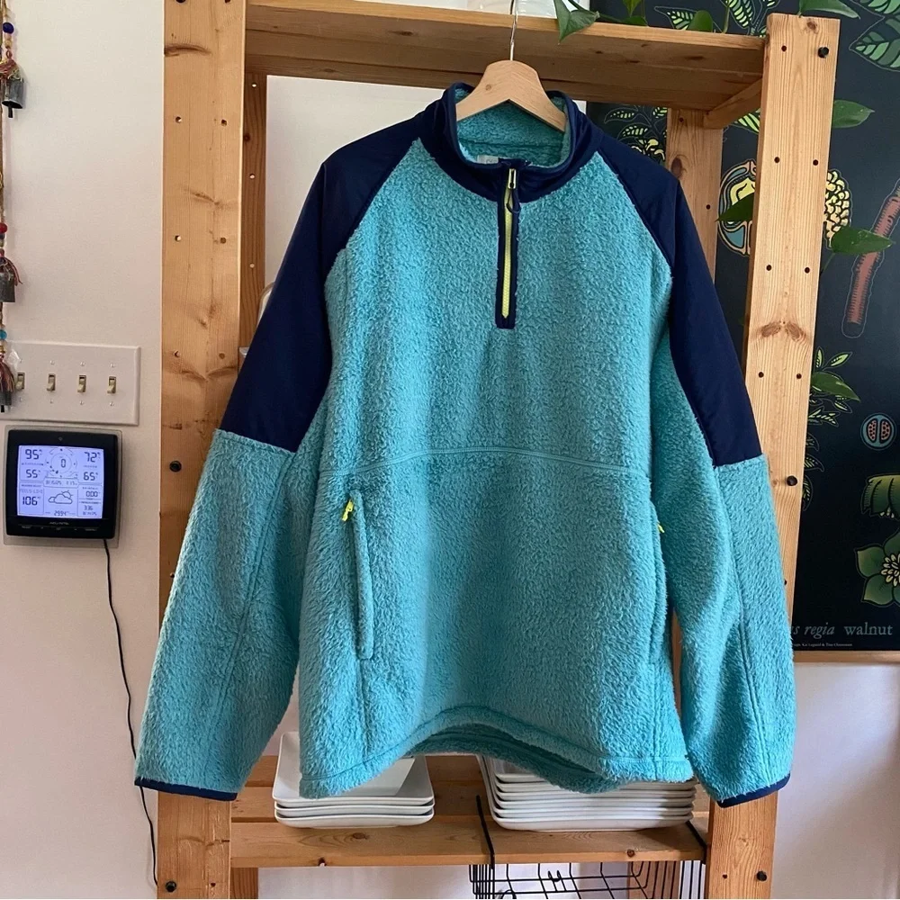 Outerknown Blue Skyline Half Zip Fleece Popover Jacket XL